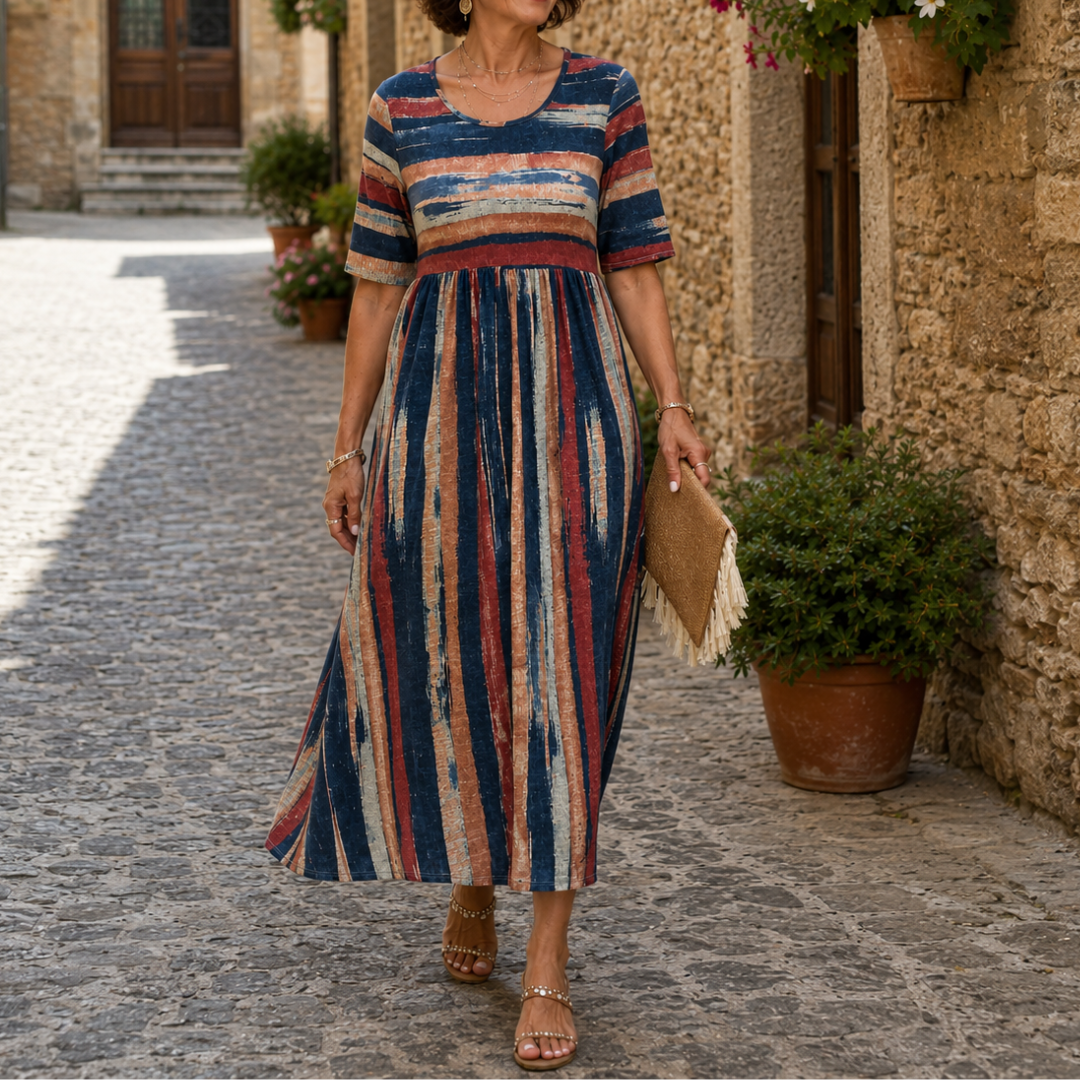 Beatrice | Abito midi a righe