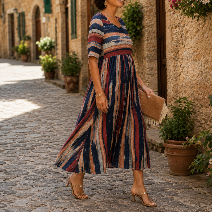 Beatrice | Abito midi a righe