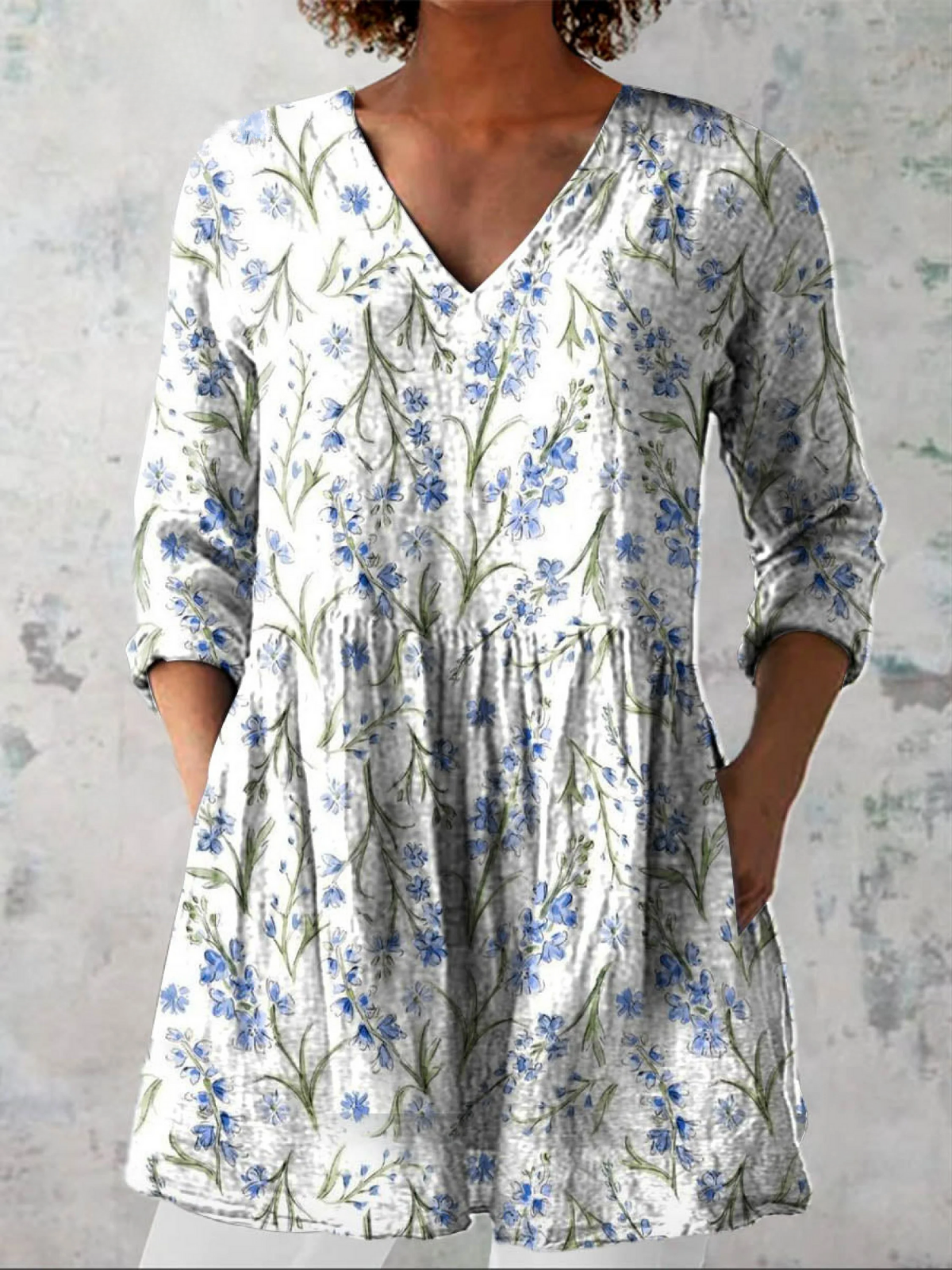 Azzurra | Tunica Floreale Svasata