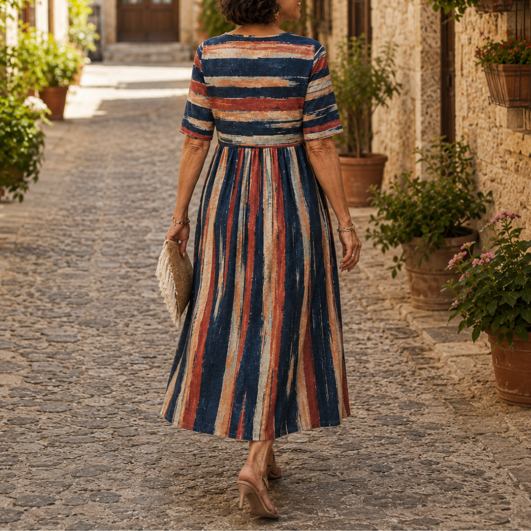 Beatrice | Abito midi a righe