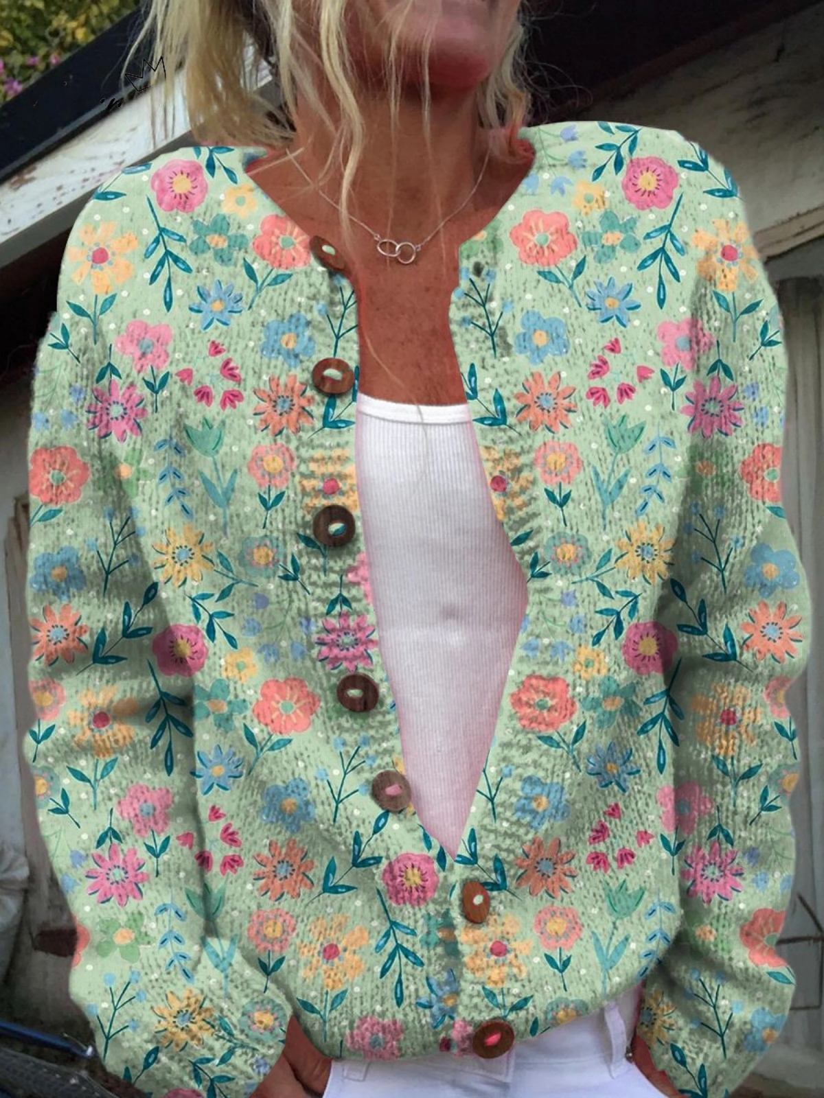 Angela | Cardigan Vintage Floreale da Donna