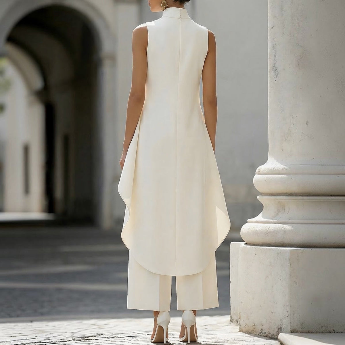 Serafina | Completo asimmetrico con pantaloni