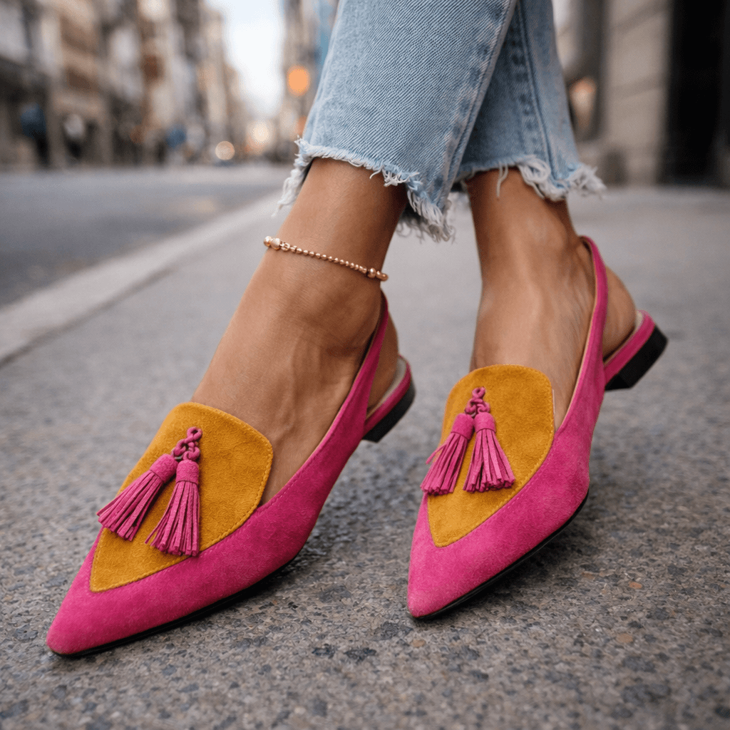 Ginevra | Slingback a punta con nappine decorative
