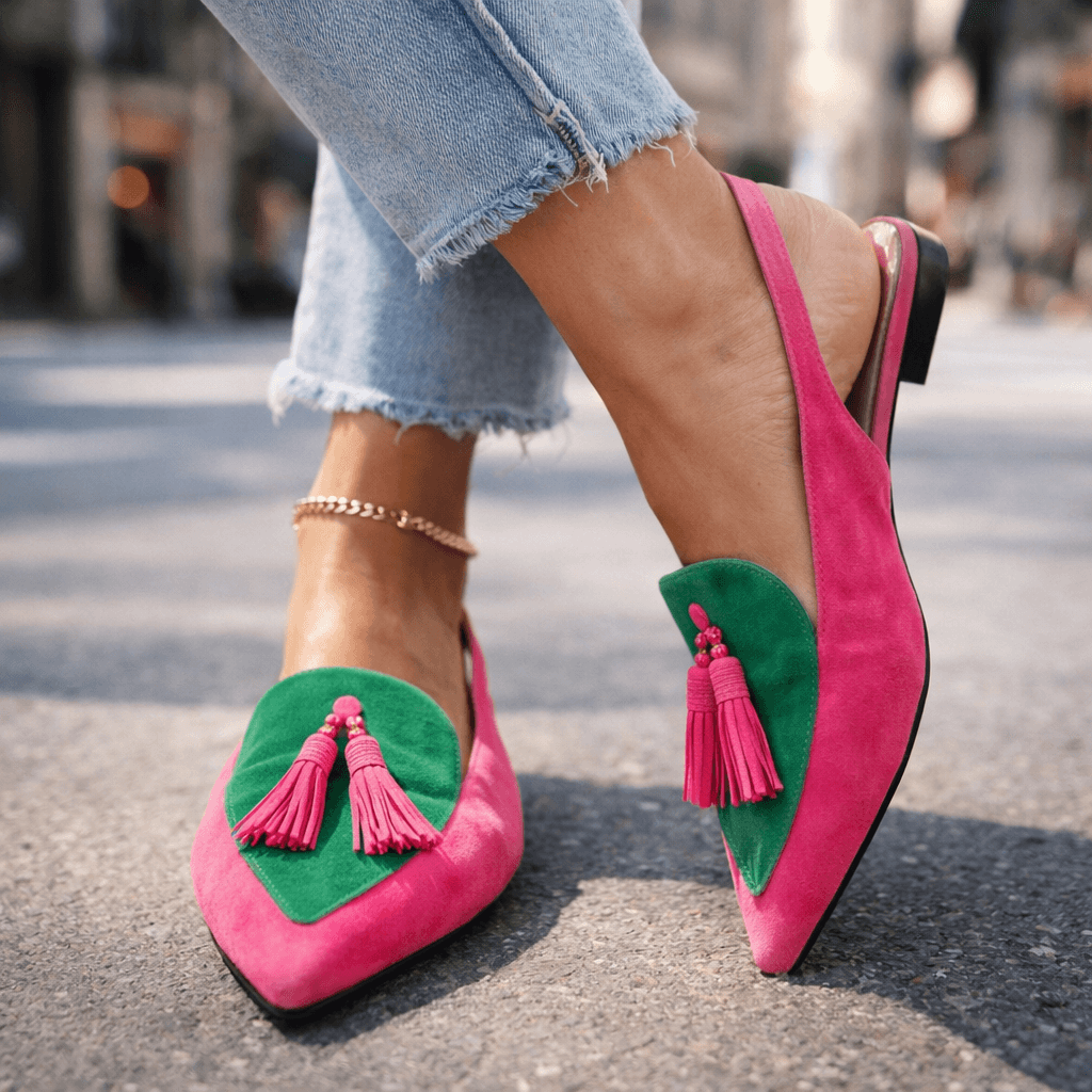 Ginevra | Slingback a punta con nappine decorative
