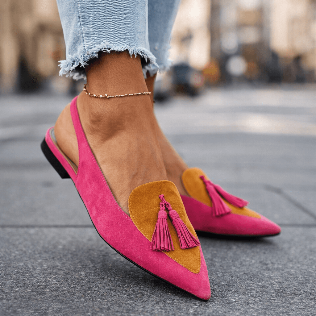 Ginevra | Slingback a punta con nappine decorative