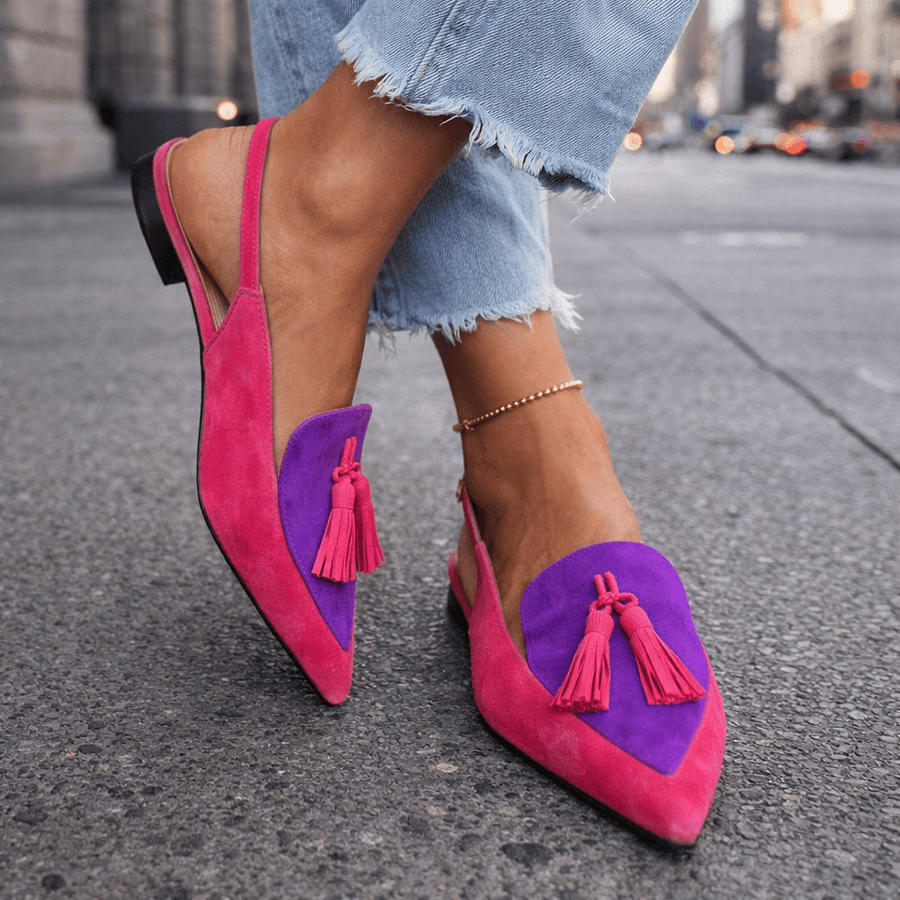 Ginevra | Slingback a punta con nappine decorative
