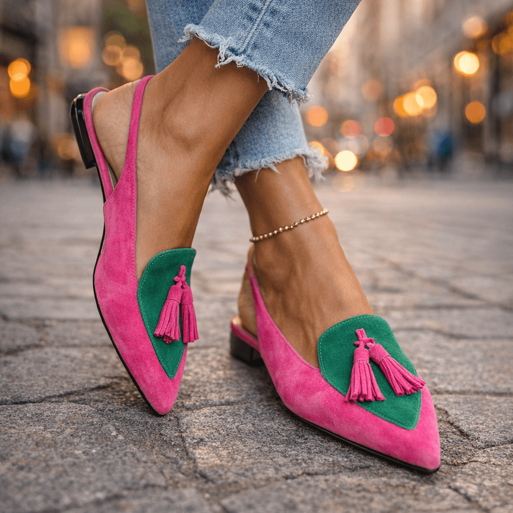 Ginevra | Slingback a punta con nappine decorative