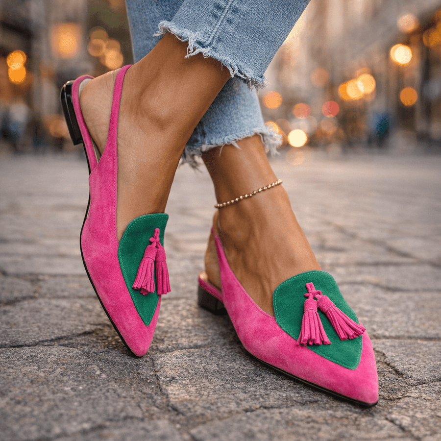 Ginevra | Slingback a punta con nappine decorative