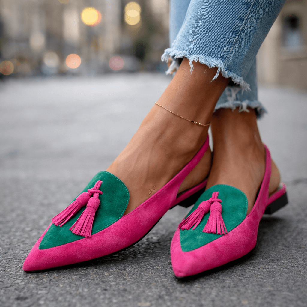 Ginevra | Slingback a punta con nappine decorative