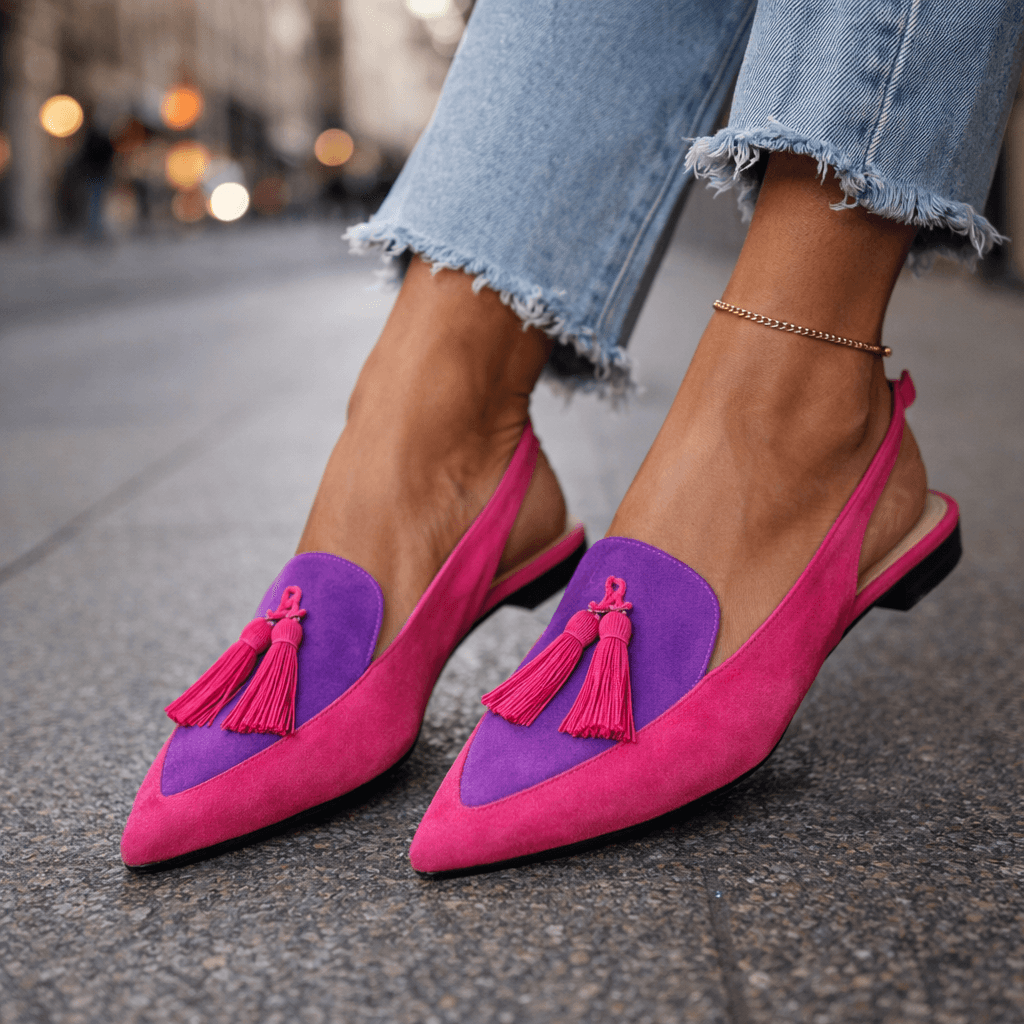 Ginevra | Slingback a punta con nappine decorative