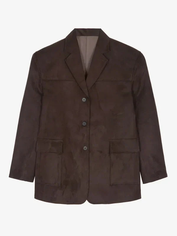 Sofia | Blazer Marrone in Suede Oversize