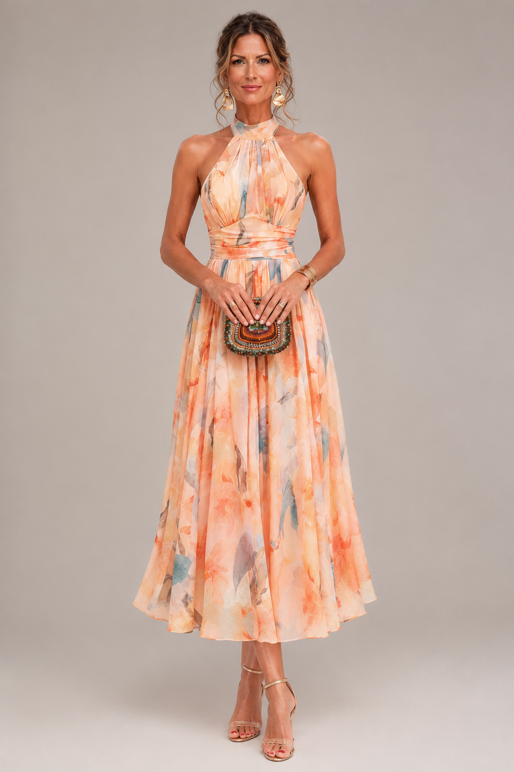 Isabella | Abito halter floreale