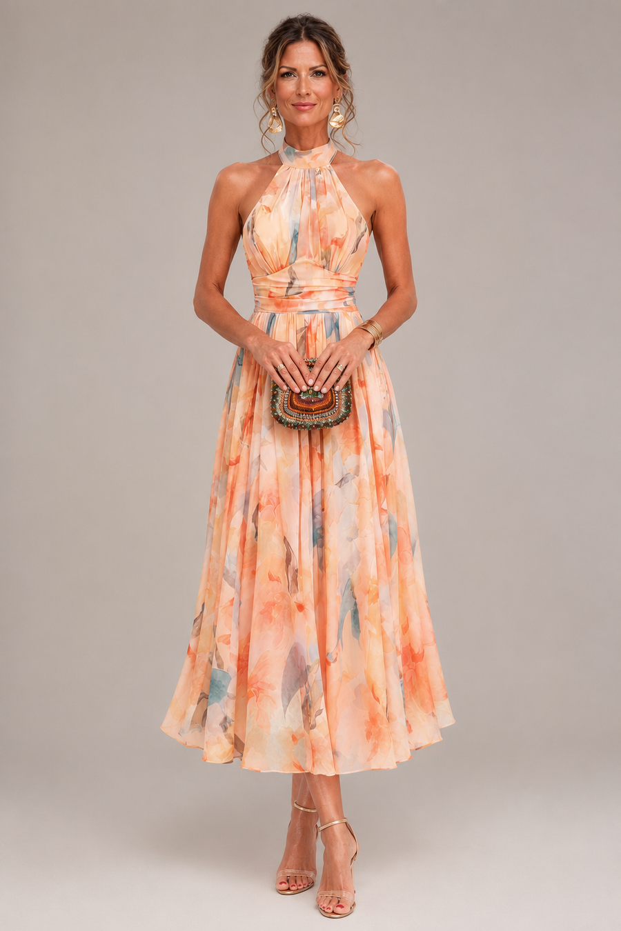 Isabella | Abito halter floreale
