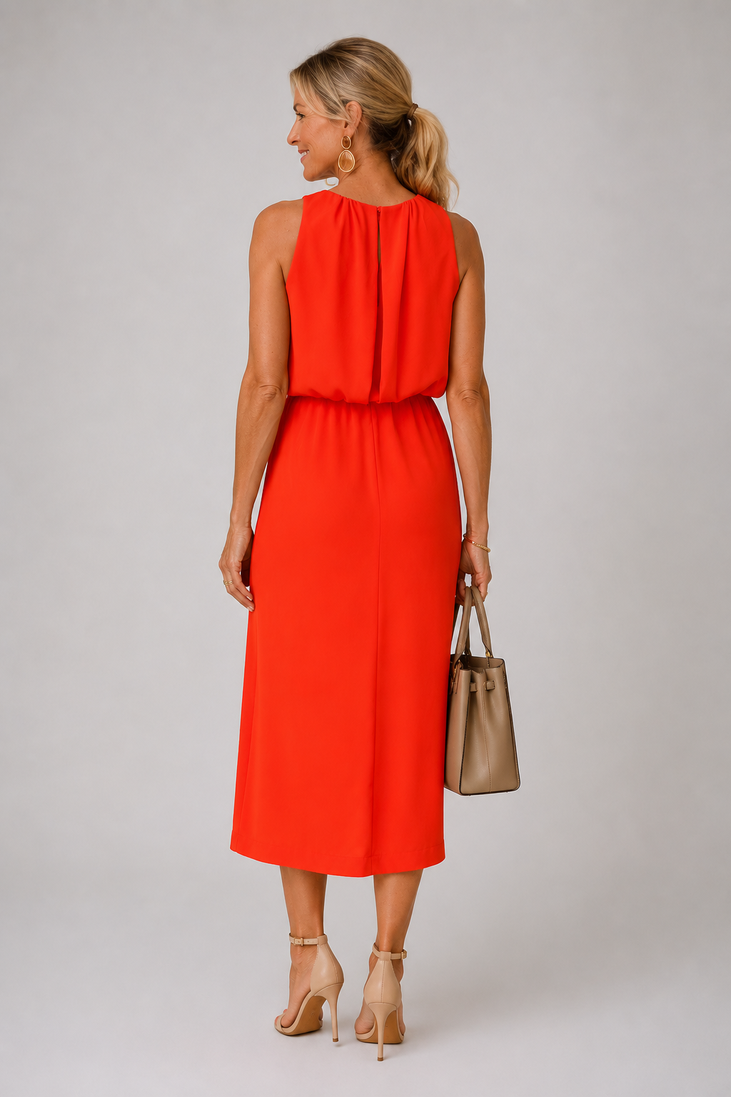 Elena | Abito midi con spacco