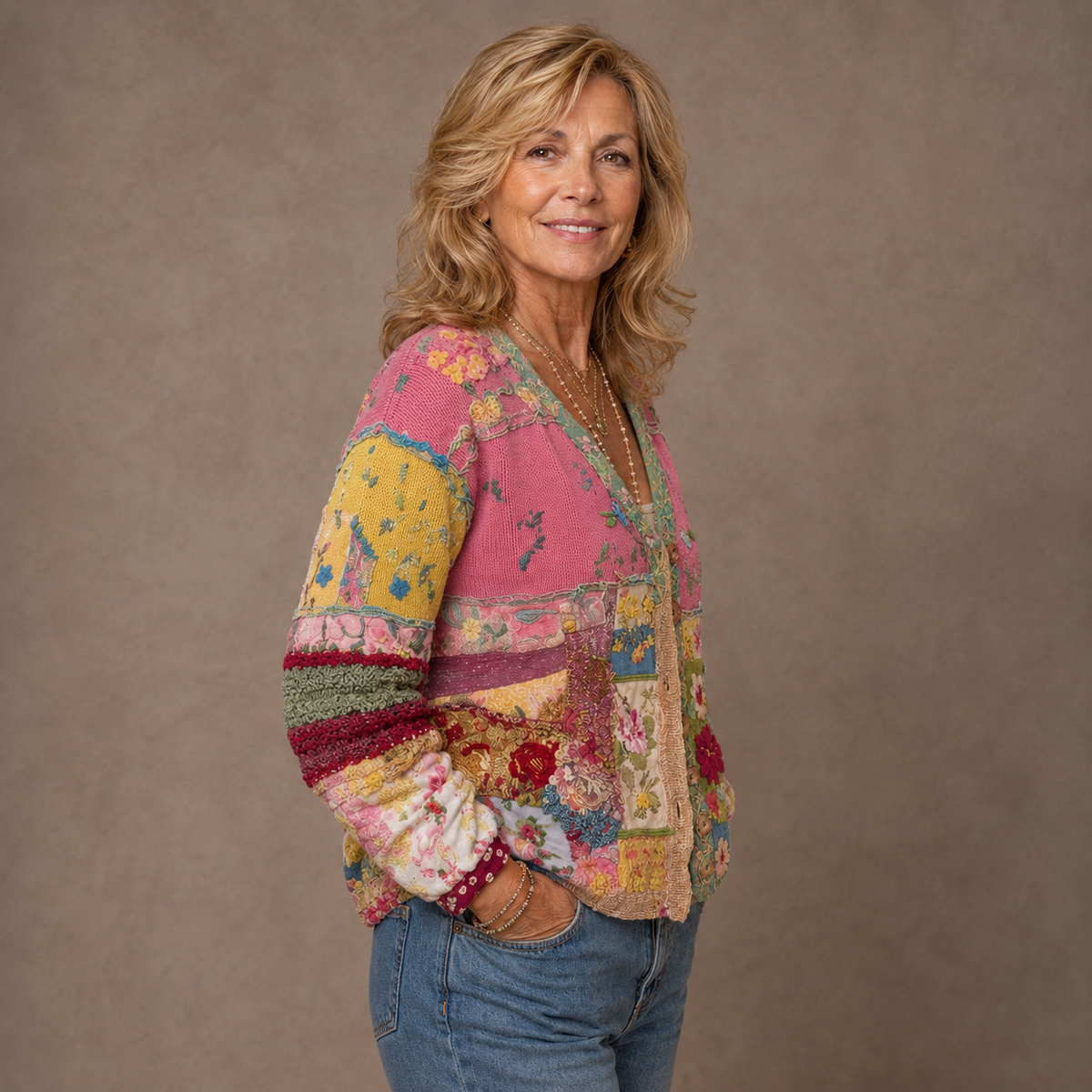 Caterina | Cardigan Patchwork Ricamato