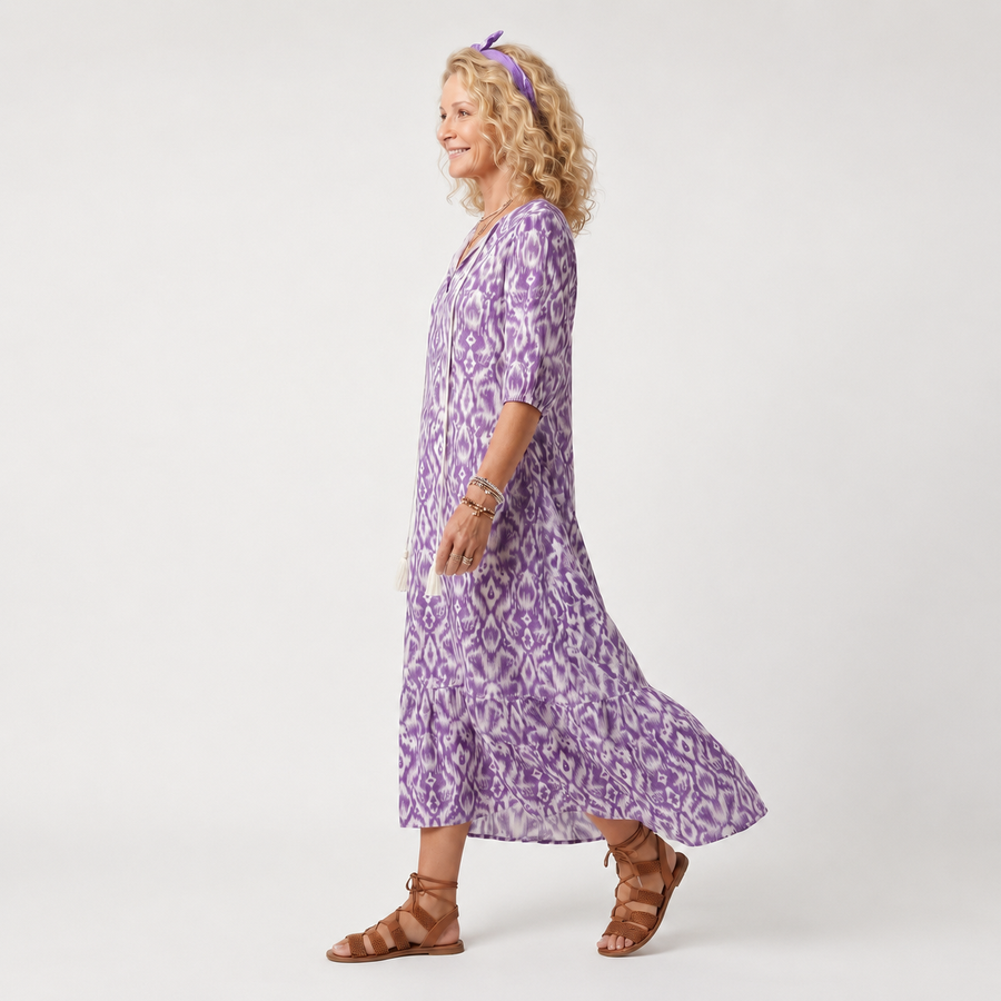 Viola | Abito Lungo Svasato