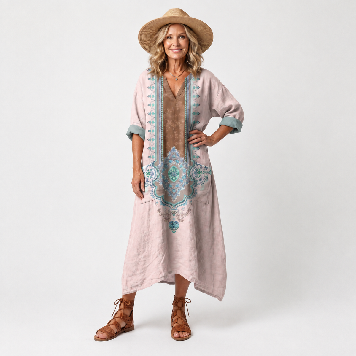 Alessandra | Abito Lungo Ornamentale