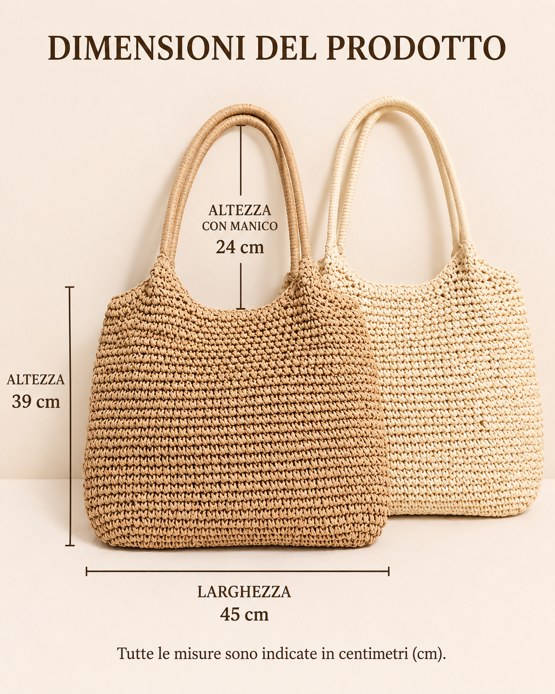 Natalina | Borsa a Tracolla in Paglia Intrecciata - Naturale