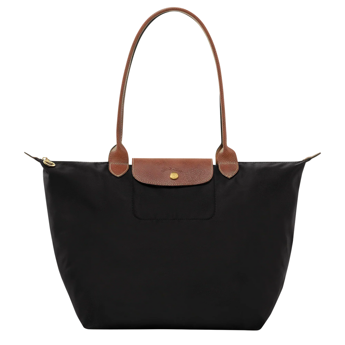 Borsa Grande Pieghevole in Nylon, Nero
