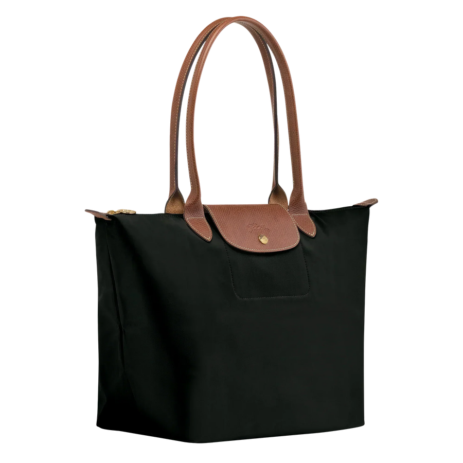 Borsa Grande Pieghevole in Nylon, Nero