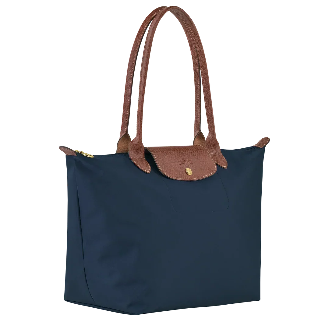 Borsa Grande Pieghevole in Nylon, Blu Navy