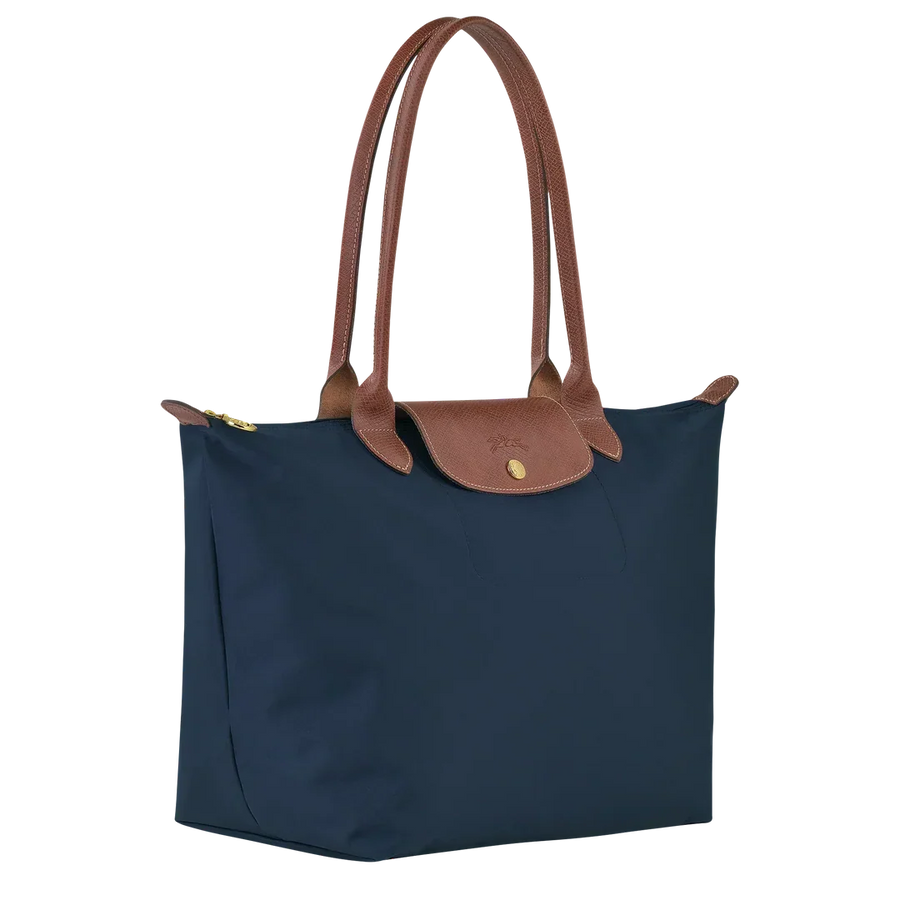 Borsa Grande Pieghevole in Nylon, Blu Navy