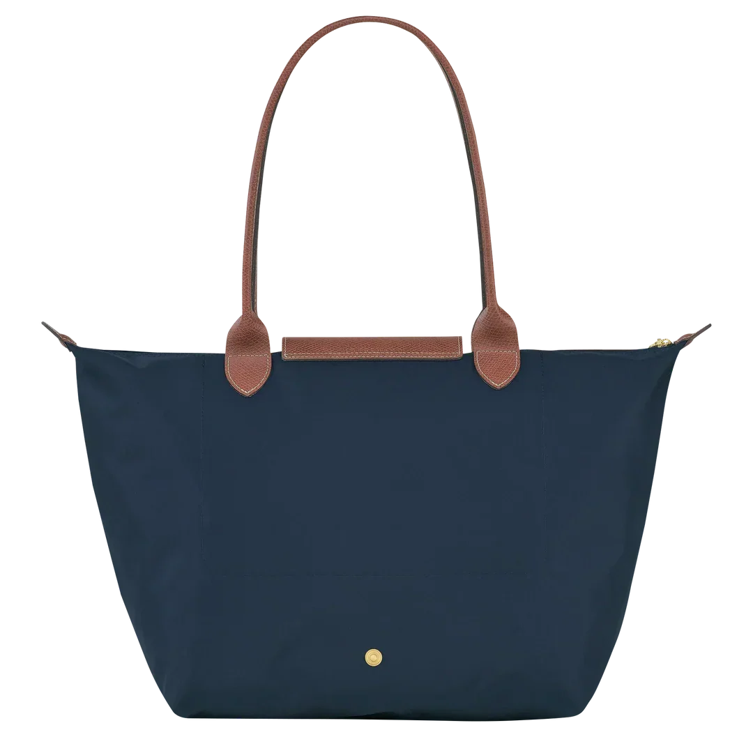 Borsa Grande Pieghevole in Nylon, Blu Navy
