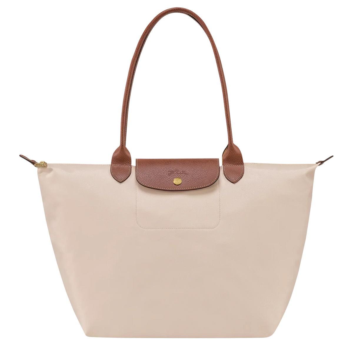 Borsa Grande Pieghevole in Nylon, Bianco Carta