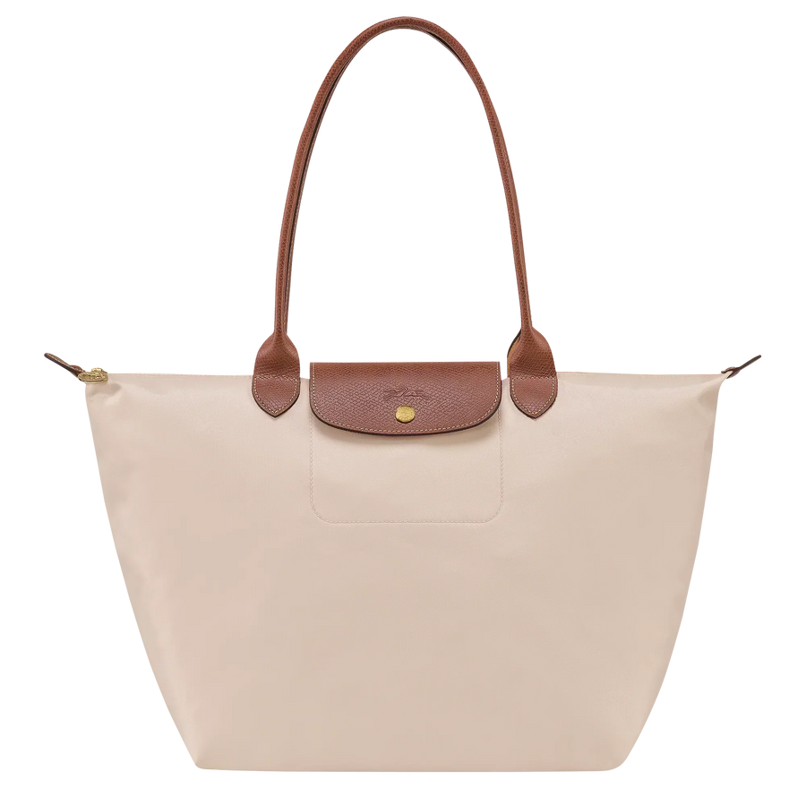 Borsa Grande Pieghevole in Nylon, Bianco Carta
