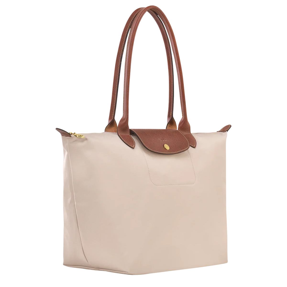 Borsa Grande Pieghevole in Nylon, Bianco Carta