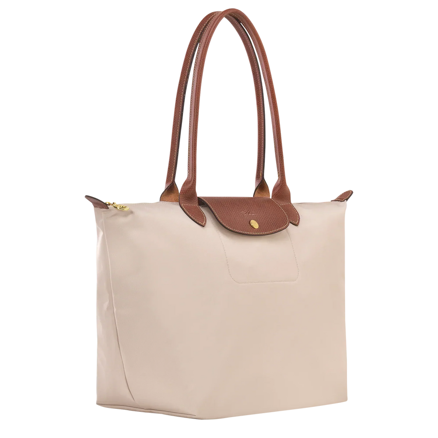 Borsa Grande Pieghevole in Nylon, Bianco Carta