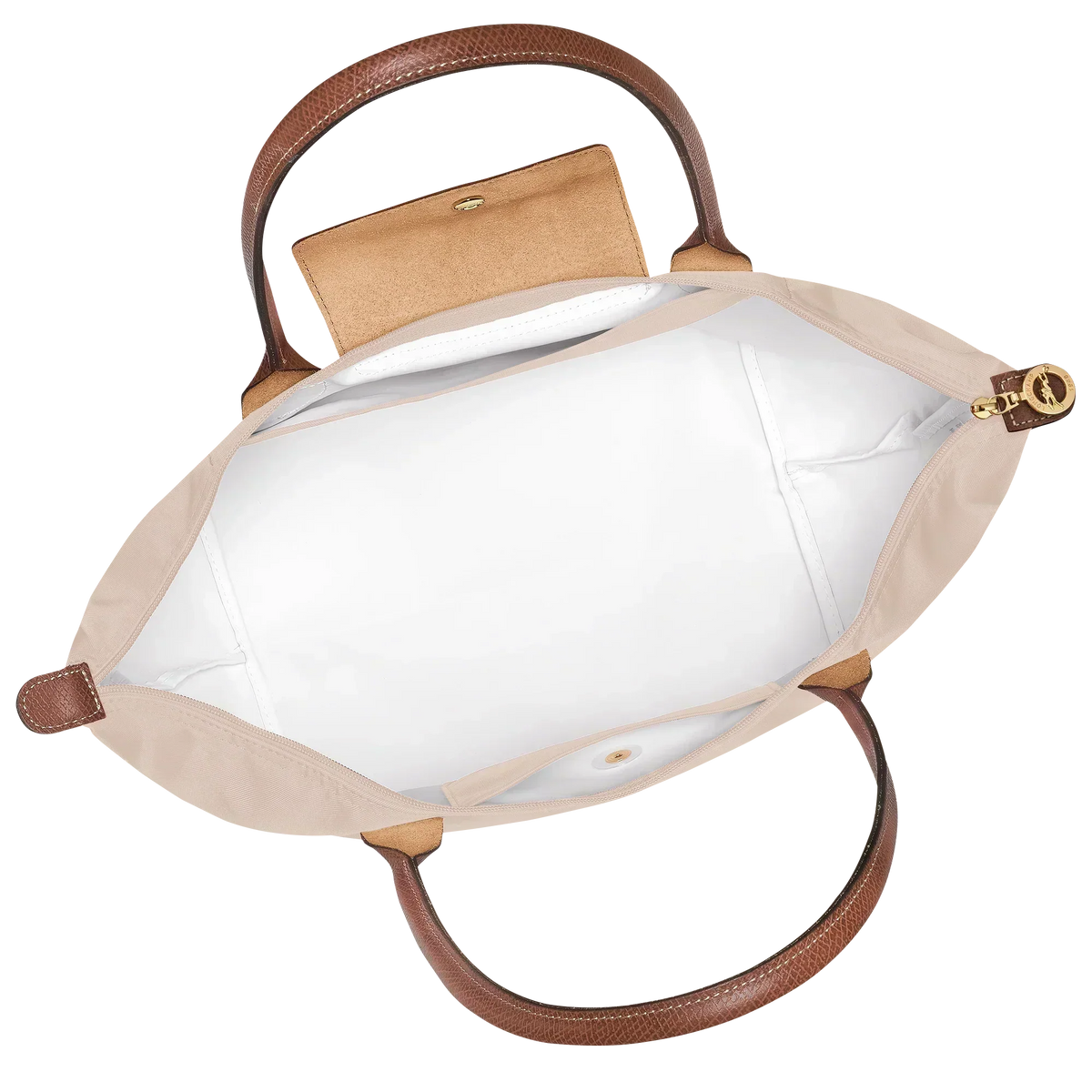 Borsa Grande Pieghevole in Nylon, Bianco Carta