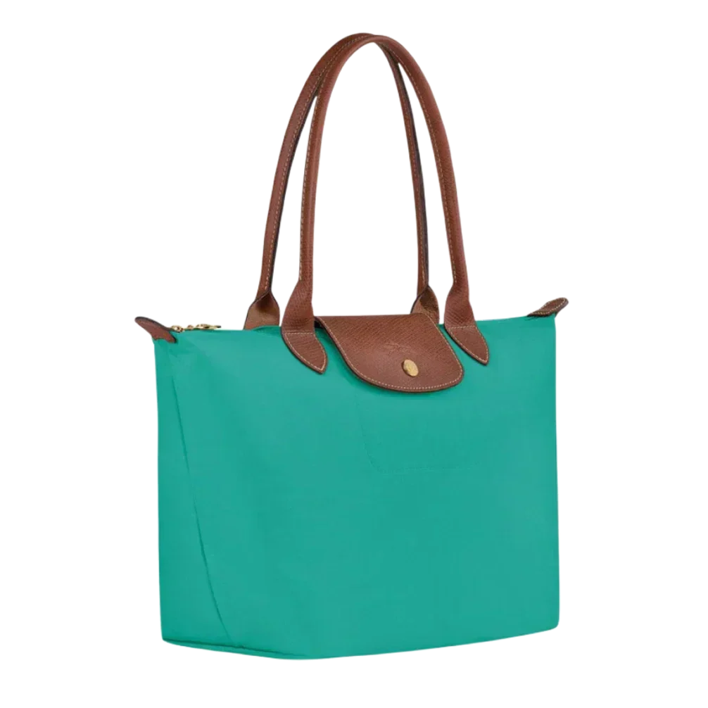 Borsa Grande Pieghevole in Nylon, Turchese