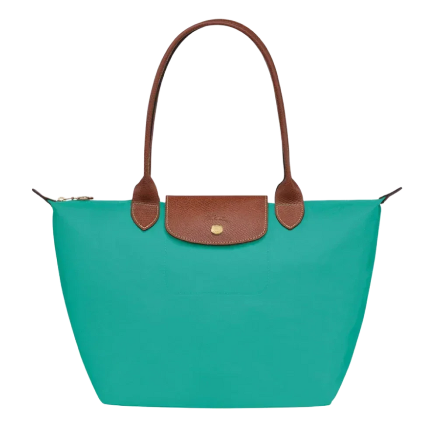 Borsa Grande Pieghevole in Nylon, Turchese