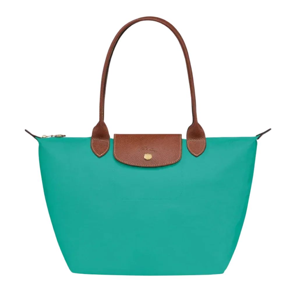 Borsa Grande Pieghevole in Nylon, Turchese