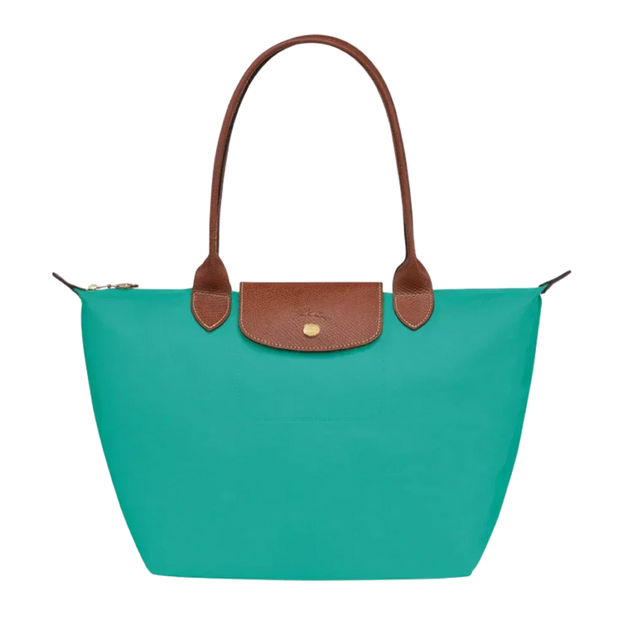 Borsa Grande Pieghevole in Nylon, Turchese