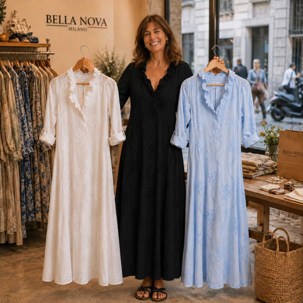 Luciana | Abito Floreale Ricamato