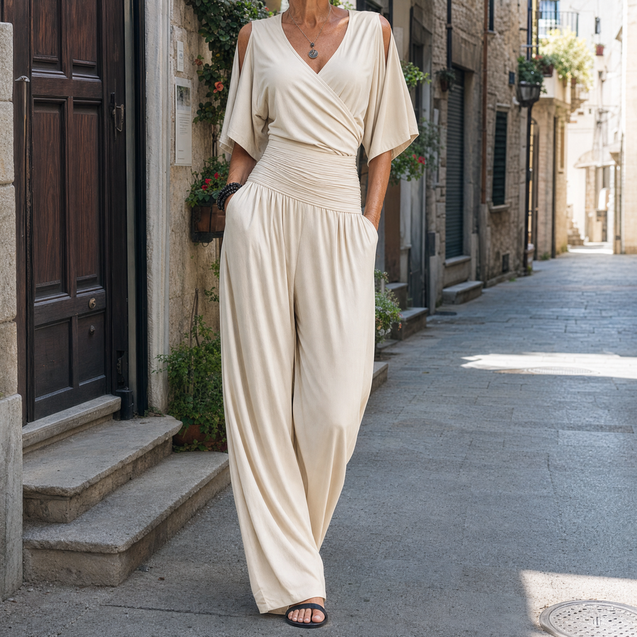 Rosanna | Tuta fluida con drappeggio