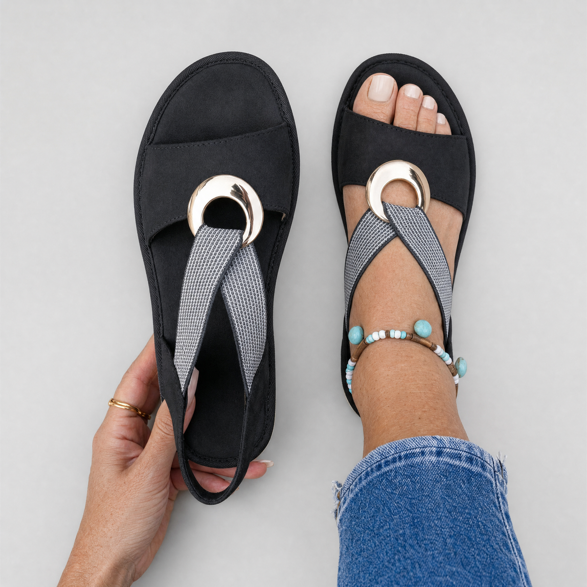Marta | Sandali con anello dorato